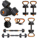 6-in-1 Multifunction Dumbbells, Kettlebells & Barbells Set – Ultimate Home Gym Equipment