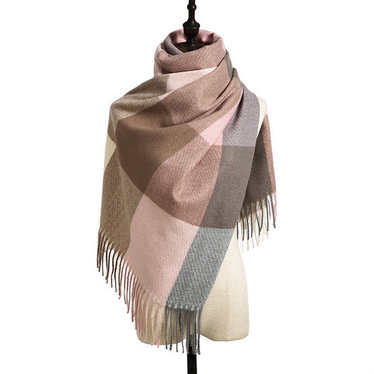 Luxury Cashmere Tassel Scarf – Thick & Warm for Winter