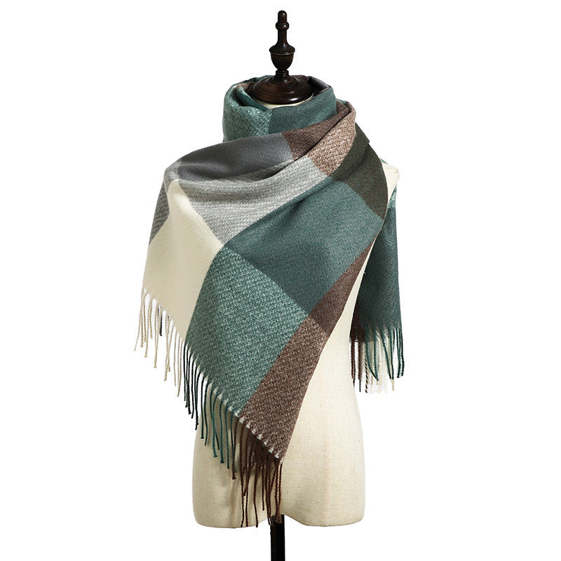 Luxury Cashmere Tassel Scarf – Thick & Warm for Winter