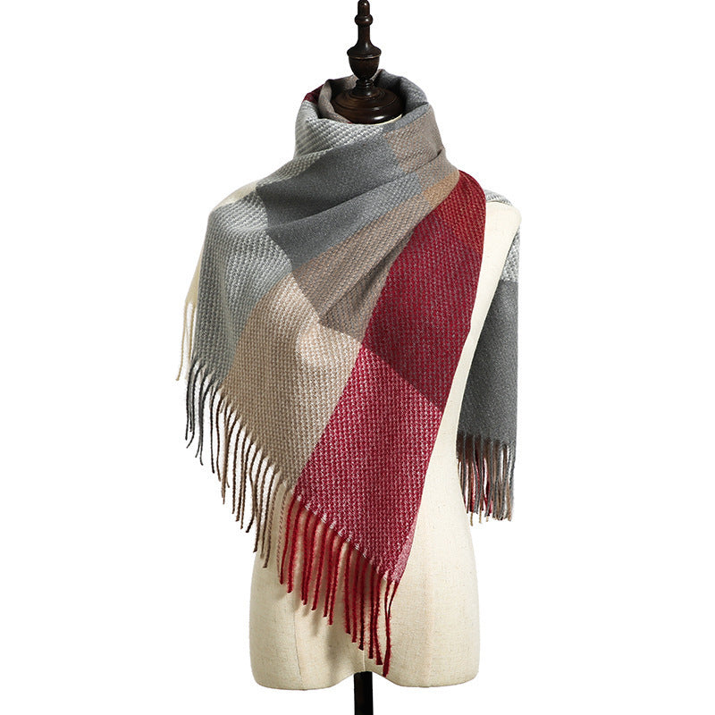 Luxury Cashmere Tassel Scarf – Thick & Warm for Winter